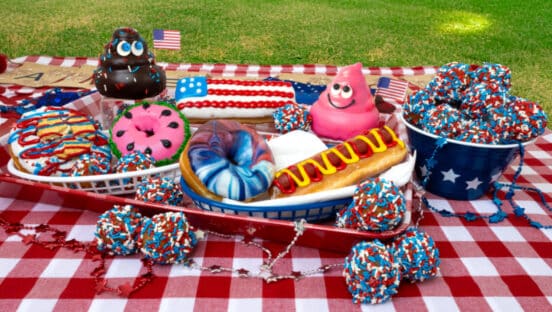 The Fourth of July doughnuts from Pinkbox Doughnuts.