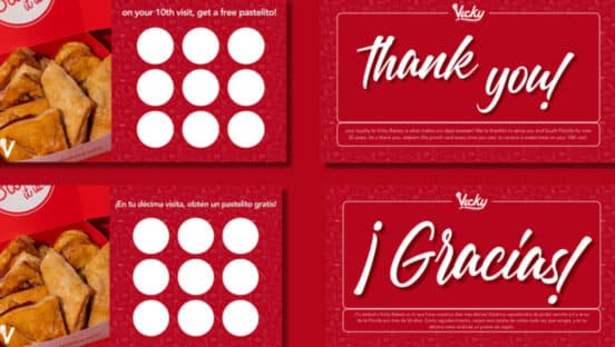 Vicky Bakery punchcard.