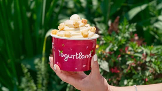 Yogurtland's new cheesecake treat.