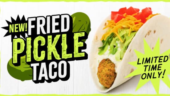 Del Taco's Fried Pickle Taco.