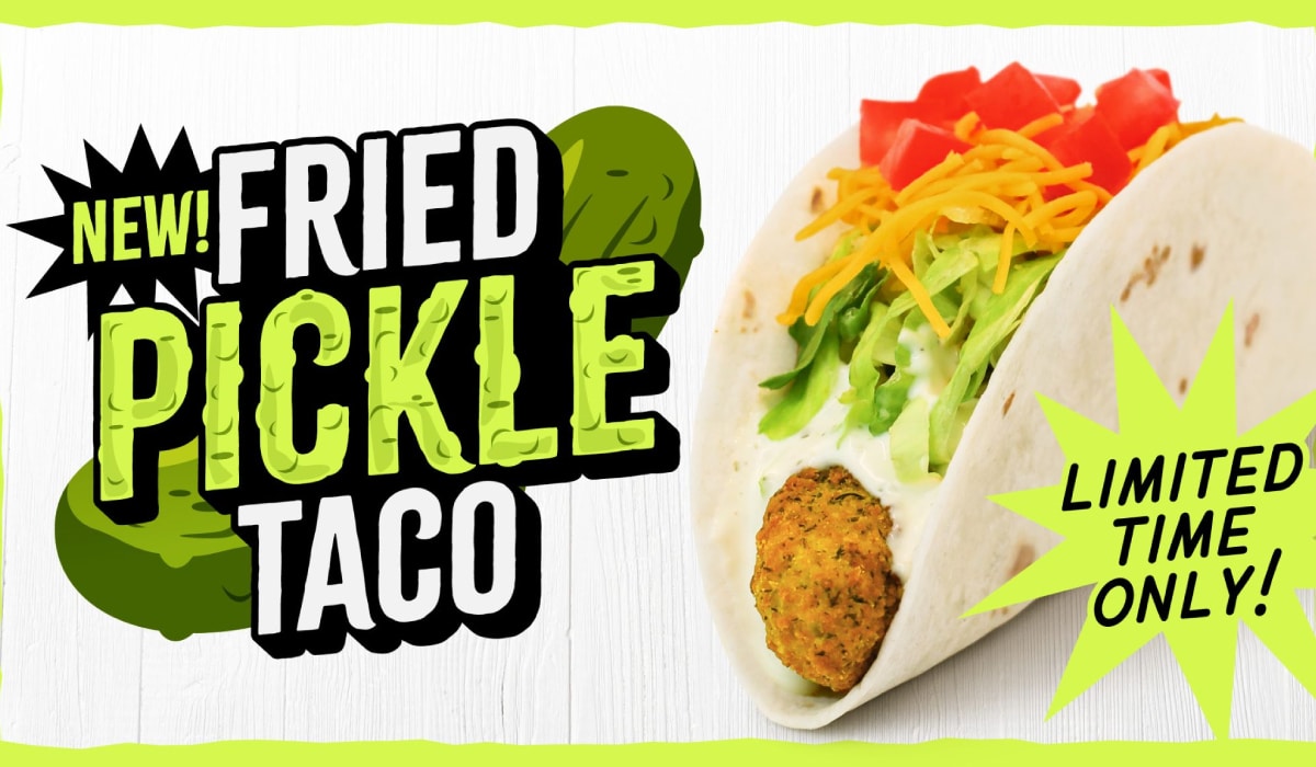 Del Taco's Fried Pickle Taco.