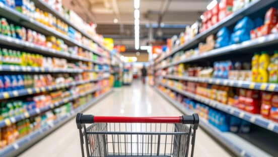 Grocery store aisle.