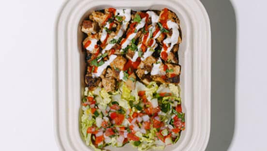 INDAY's Chicken Over Rice bowl.