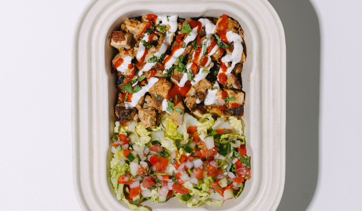 INDAY's Chicken Over Rice bowl.