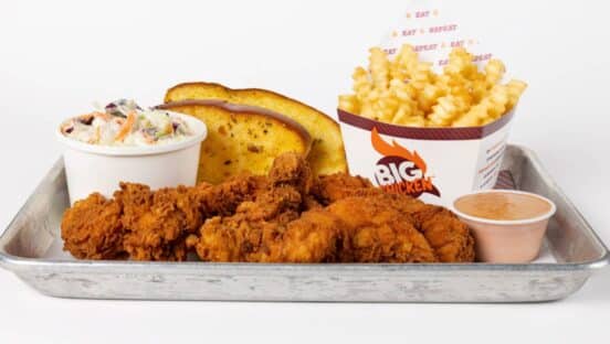 Big Chicken food on platter.