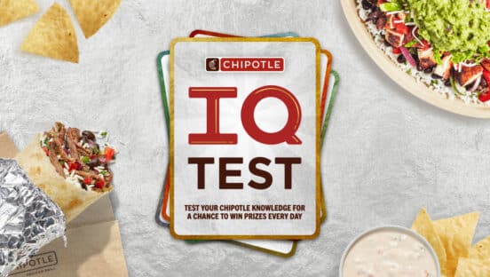 Graphic showcasing Chipotle's IQ test.