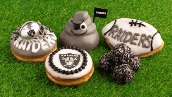 Las Vegas Raiders treats from Pinkbox Doughnuts.