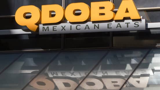 QDOBA signage.