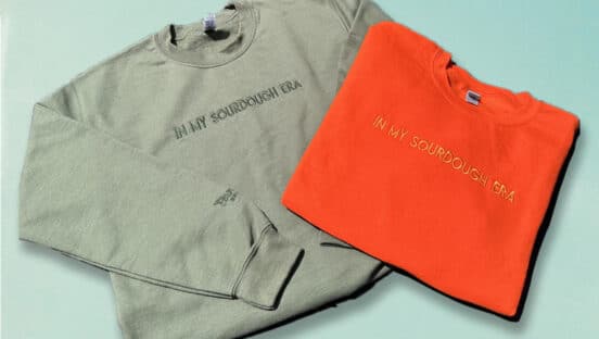 Panera's new sweatshirts.