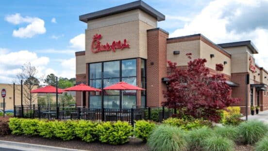 Chick-fil-A drive-thru building.