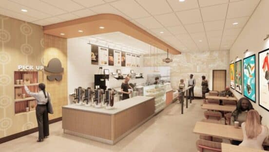 Einstein Bros. Bagels new design rendering.