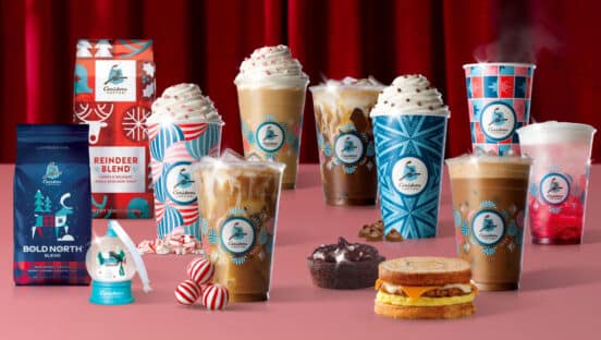 Caribou Coffee's holiday menu.