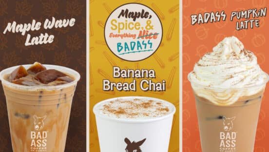 The new seasonal menu from Bad Ass Coffee of Hawaii.