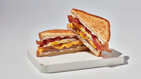 Krystal's Bacon & Egg Patty Melt.