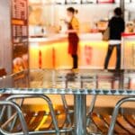 Fast-food dining room.