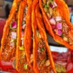 Food from Mike's Red Tacos.