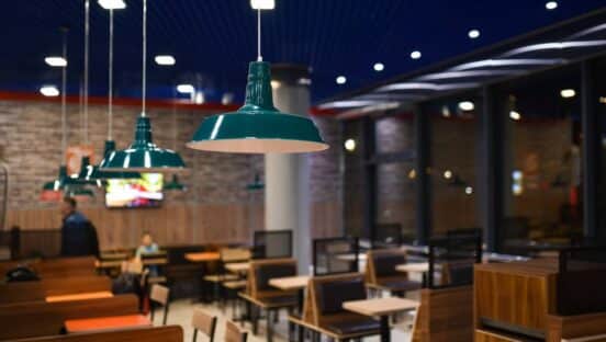 Fast food interior cafe.