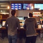 Customers at fast-food restaurant.