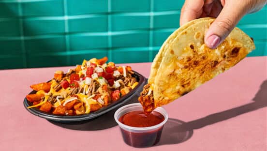 Taco Bell Shredded Beef Dipping Taco.
