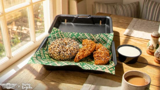WIngstop/PopUp Bagels activation.