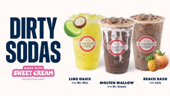 Dirty sodas from Scooter's Coffee.