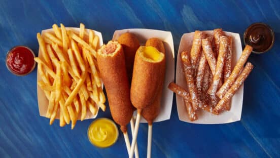Food from Hot Dog on a Stick.