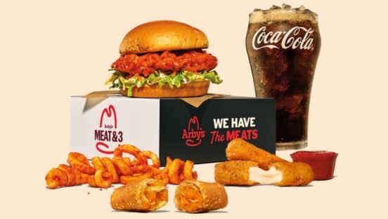 Arby's Meat & 3 Value Box.