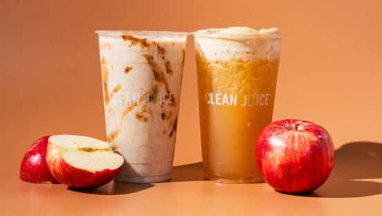 Clean Juice apple harvest menu.