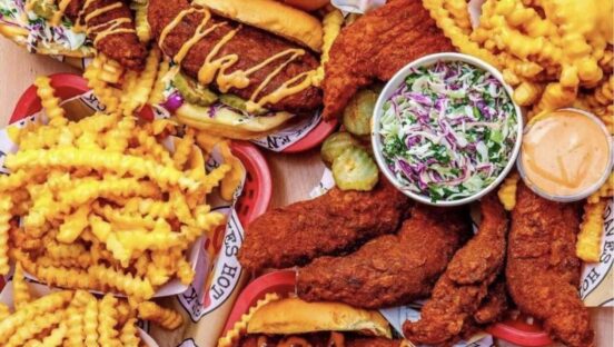 Food from Dave's Hot Chicken.