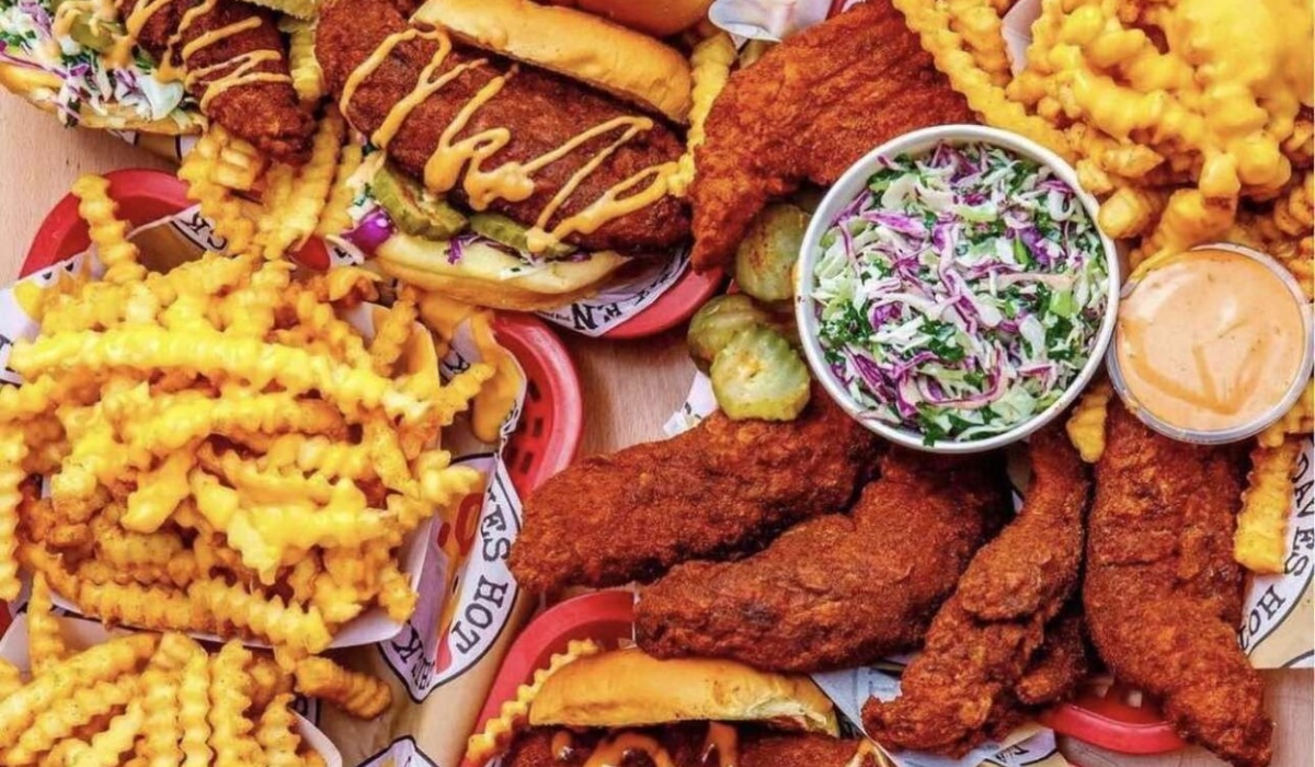 Food from Dave's Hot Chicken.