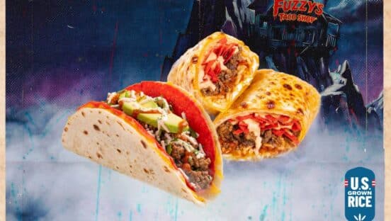 Graphic for Fuzzy's Taco Shop's Halloween menu.