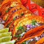 Food from Mike's Red Tacos.
