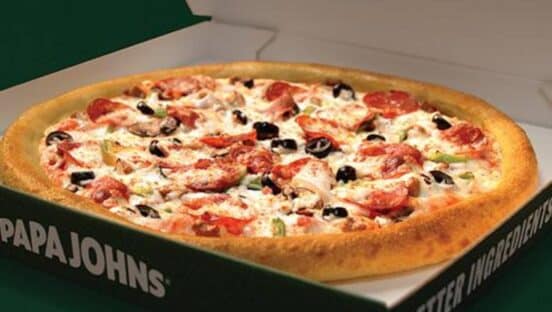 The Works pizza from Papa Johns.