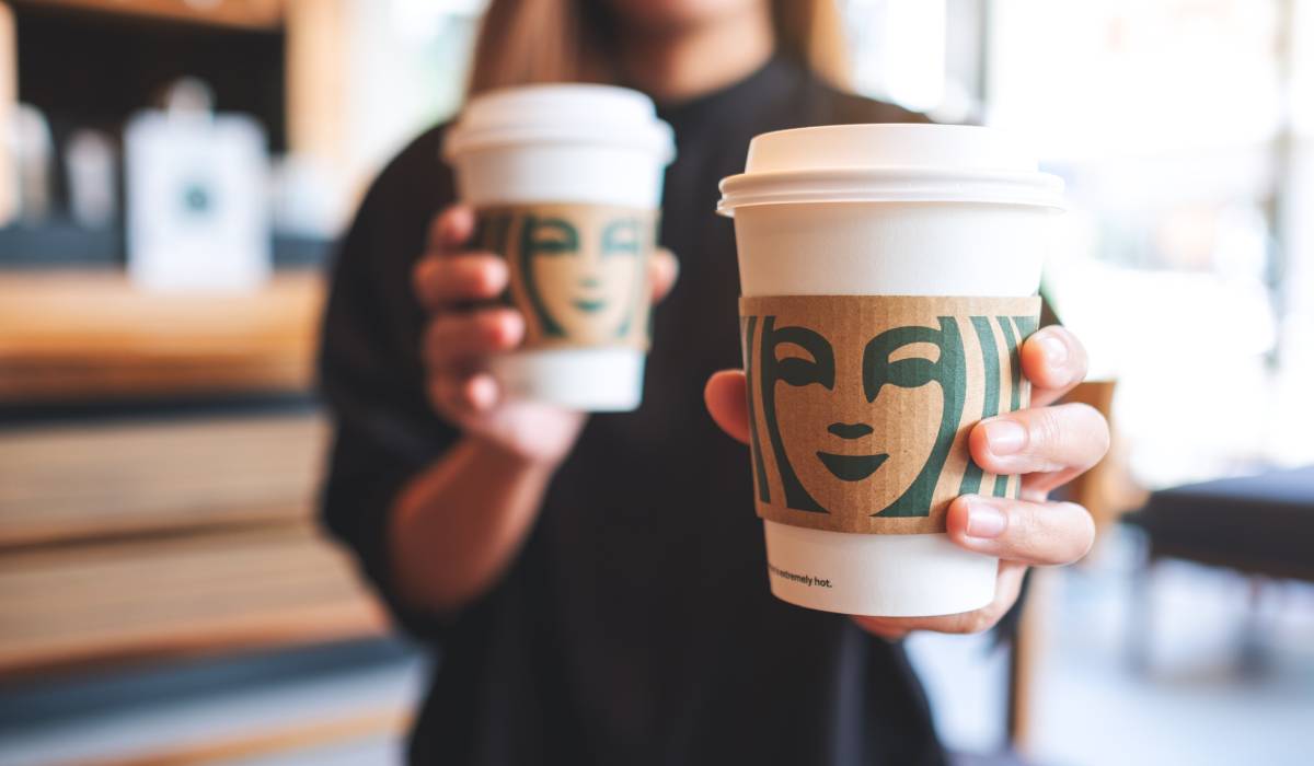 Starbucks cups.