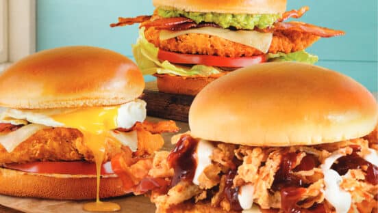 Farmer Boys chicken sandwiches.
