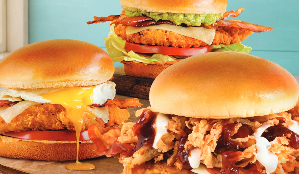 Farmer Boys chicken sandwiches.