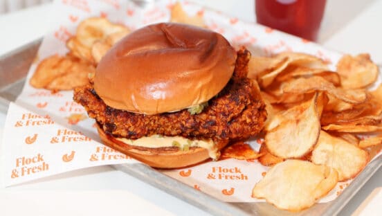 Flock & Fresh's new Spicy Chicken Sandwich.