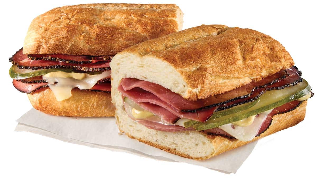 Pastrami sandwiches from Potbelly.