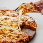 Cheese pull from Rosati's Pizza.