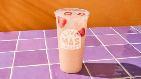 Strawberry Horchata beverage from Taco Bell.