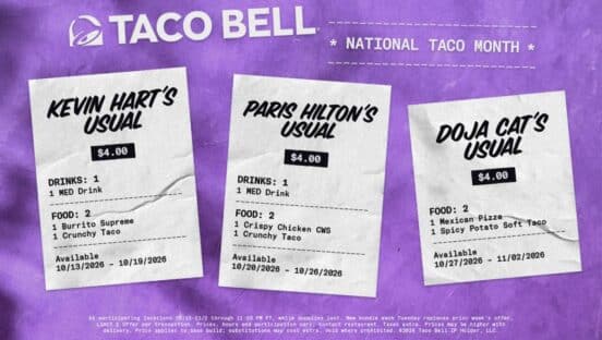 Taco Bell celebrity orders.