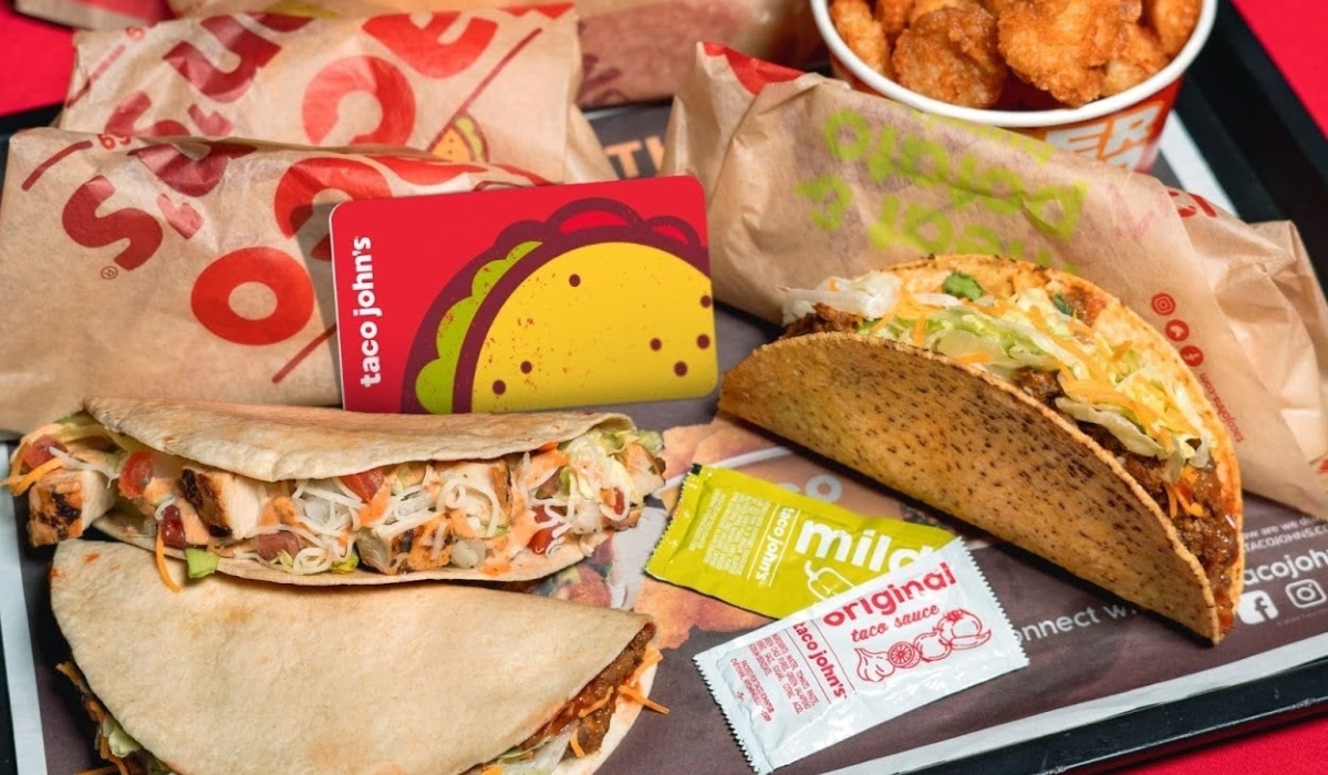 Taco John's food spread.